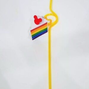 Disney Parks Pride cake straw and bag clip